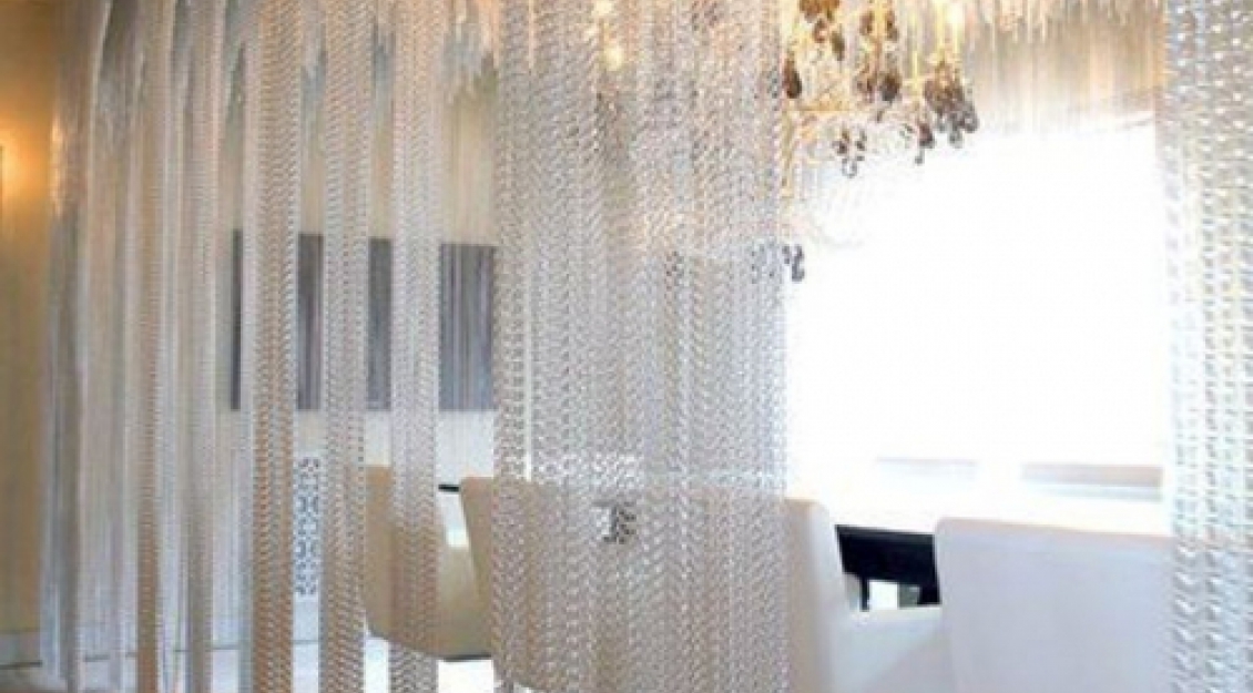 Kettenvorhang Silber-Optik